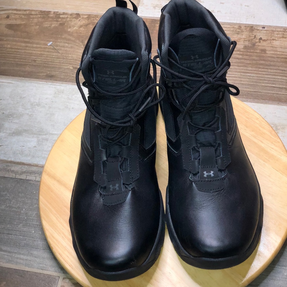 Under Armour Stellar G2 Tactical Boots Mens 12.5 US Black Leather 3025578-001 - Picture 5 of 16